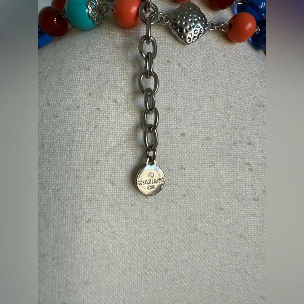 RJ Graziano Long Looped Colorful Glass Bead Necklace